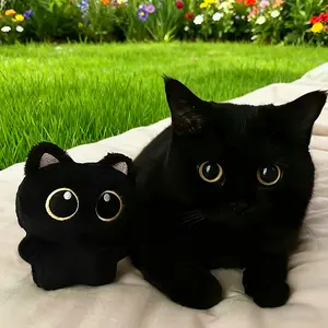 2 Pack Black Cat Plush Bag Charm, Cute Keychain Accessory for Handbags Backpacks & Purses, Ideal Gifts for Cat Lovers