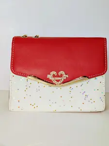 Women's Luxury Heart Hardware Handbag, Glitter Star Print Mini Square Bag with Gold Chain, Elegant Versatile Evening Clutch & Shoulder Bag with Magnetic Closure