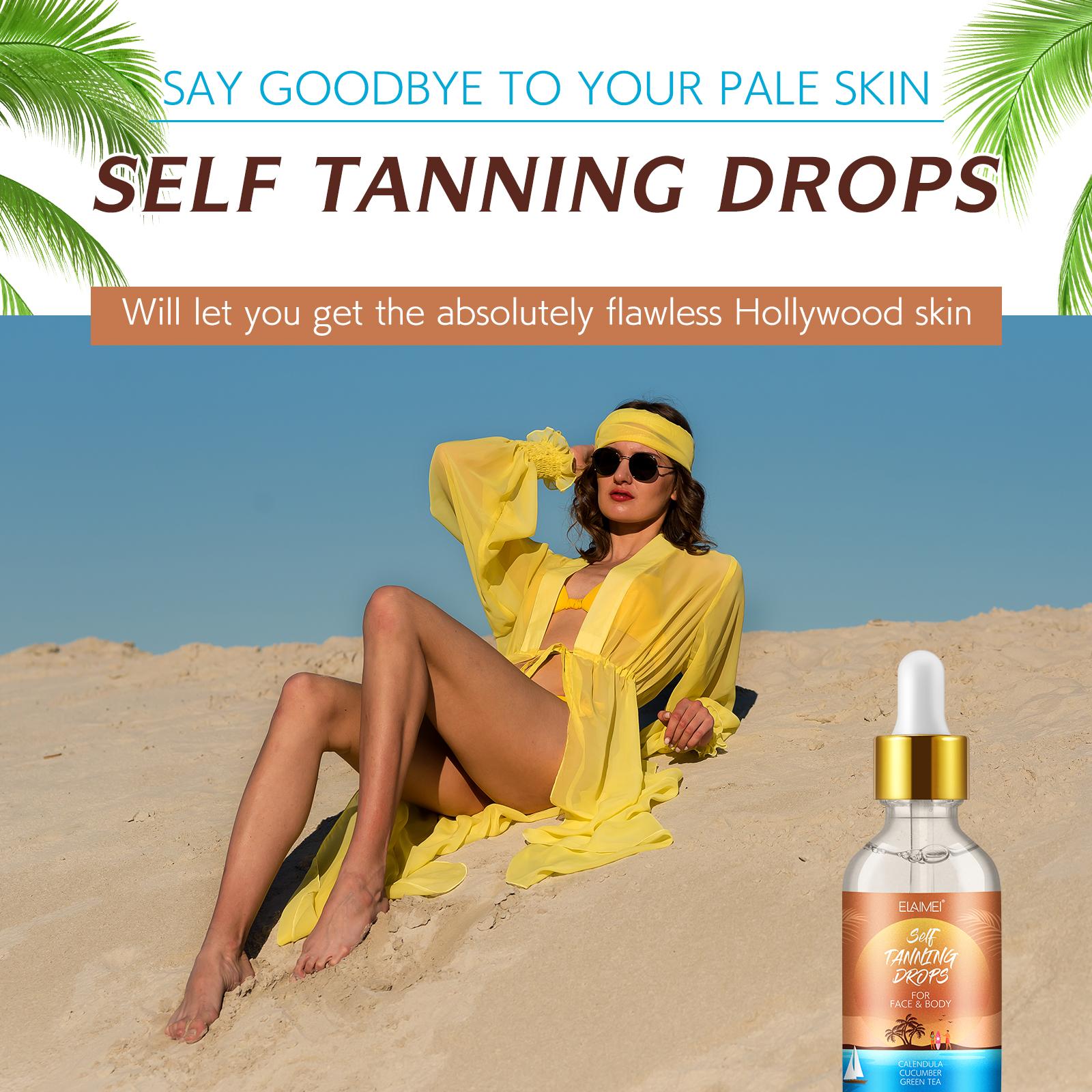 ELAIMEI Tanning Drops for Face and Body 60ml - Sunbed Tanning Accelerator Serum Oil - Tanning Drops to Add to Moisturiser - Face Tanning Drops ELAIMEI Tanning Drops for Face and Body 60ml - Sunbed Tanning Accelerator Serum Oil - Tanning Drops to Add to Moisturiser - Face Tanning Drops