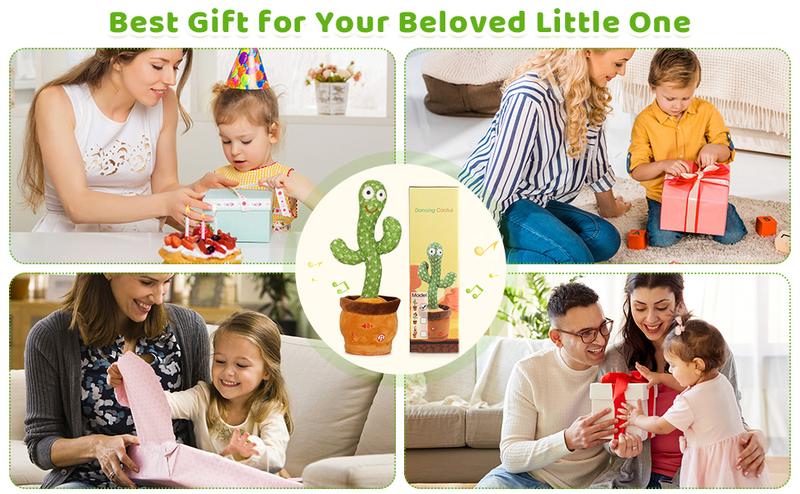 EMOIN Talking Cactus Toy, Interactive Toys Dancing Cactus Toy Mimicking Repeating What You Say, Toddler Infant Baby Toys Gifts for 6 7 8 9 10 Month Old Baby Toys for 1 2 3 Year Old Boy Girl