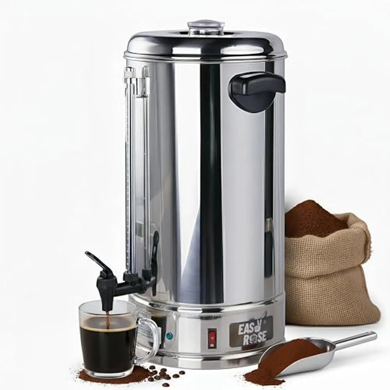 Hakka 100-Cup Commercial Stainless Steel Coffee Urn - Reusable Filter Beverage Percolator with Automatic Keep Warm Function