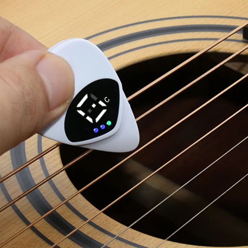Digital Guitar Pick Tuner, Musical Instrument Accessory for Bass Guitars & Gear Pick Needs