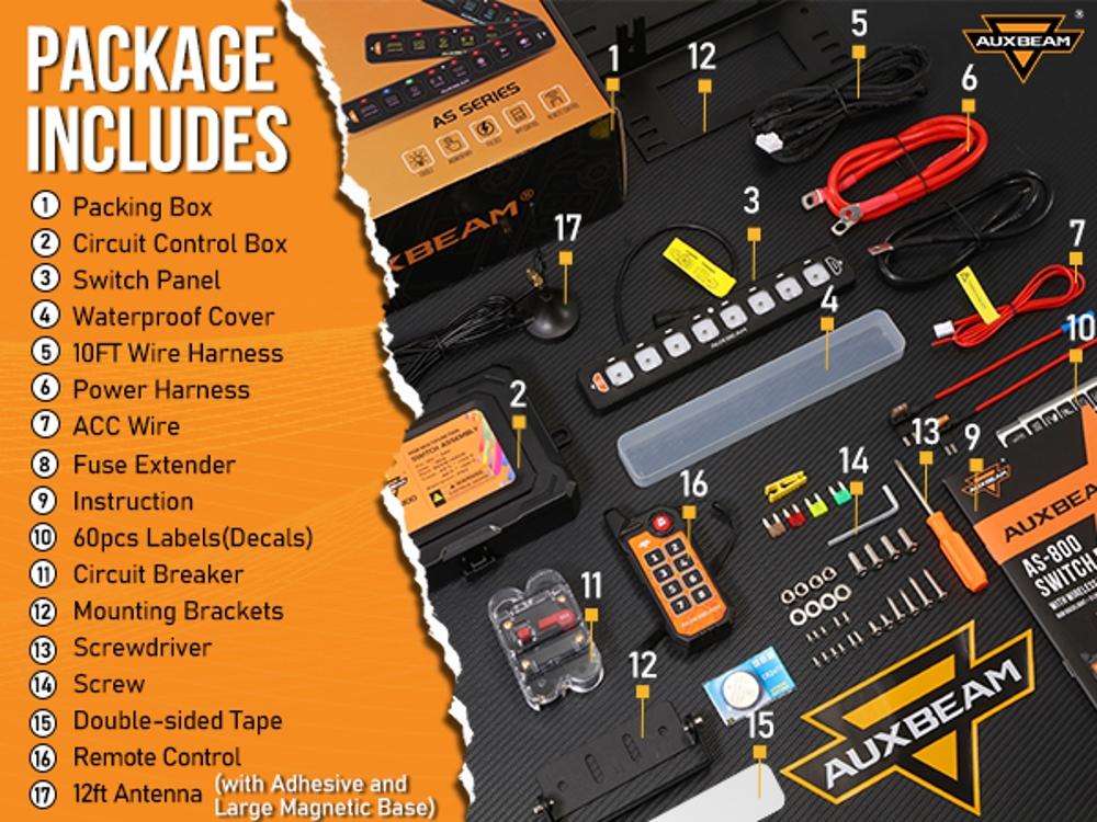 Auxbeam 8 Gang Slim Switch Panel Bluetooth RGB AS-800 with APP Remote Control Toggle Momentary Pulsed Switch Pod Off Backlight for Truck Offroad UTV ATV Car Marine 12-24V Waterproof Auxbeam 8 Gang Slim Switch Panel Bluetooth RGB AS-800 with APP Remote Control Toggle Momentary Pulsed Switch Pod Off Backlight for Truck Offroad UTV ATV Car Marine 12-24V Waterproof