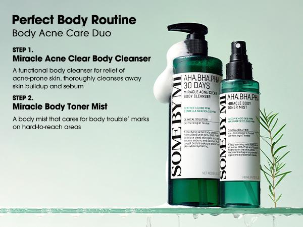 Full Body Miracle Repair Set - 3-Step Routine for Hyperpigmentation & Body Acne - Salicylic Acid & Niacinamide - Soothing Centella - Korean Skincare