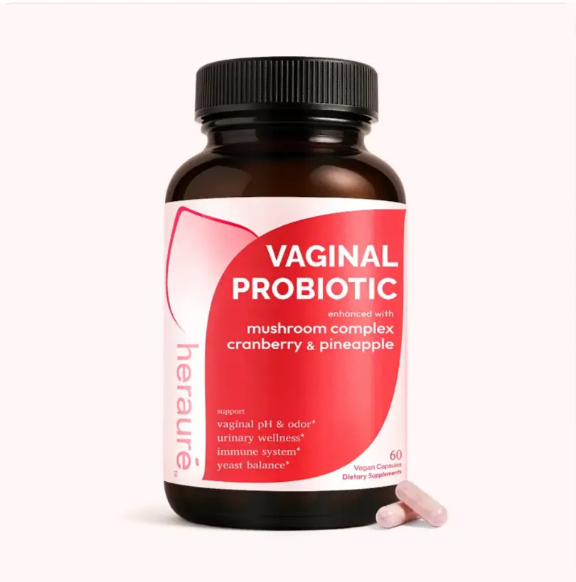 7B CFU Vegan Feminine Probiotic Pills, Mushroom & Cranberry Extract Healthy Supplement with Wellness Formula for Intimate Freshness, pH Balance, Unflavored, GMP Cert. Capsule