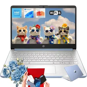 HP 2025 14 Inch Small Laptop for Student Business, Intel N150 CPU, 14" Anti-Glare, up to 16GB RAM, 256GB Storage, Wi-Fi 6, Copilot AI & 1 Year Office 365, Windows 11 Home,Bundle Accessory