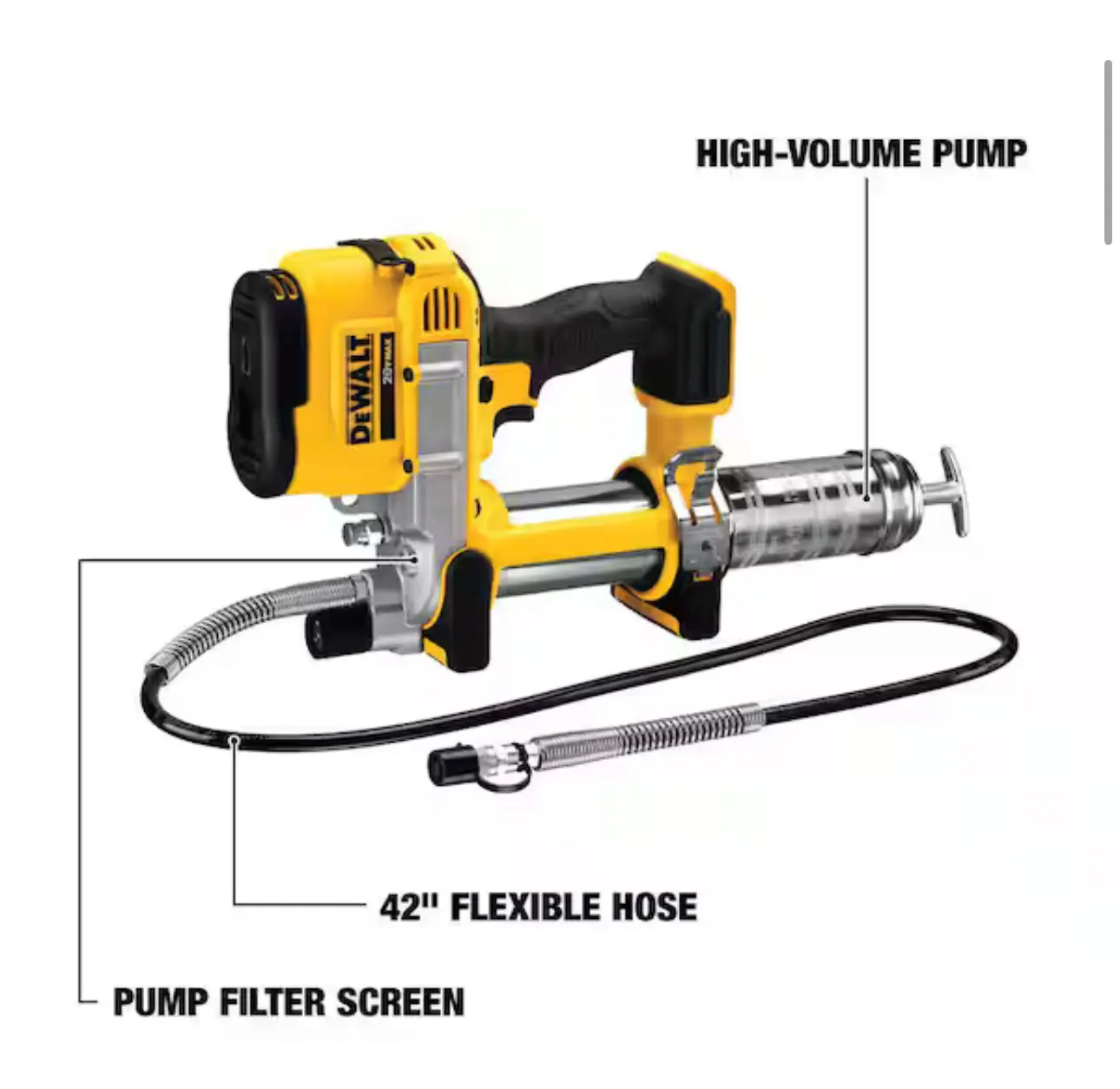 DEWALT 20V MAX Cordless 10,000 PSI Variable Speed Grease Gun DEWALT 20V MAX Cordless 10,000 PSI Variable Speed Grease Gun