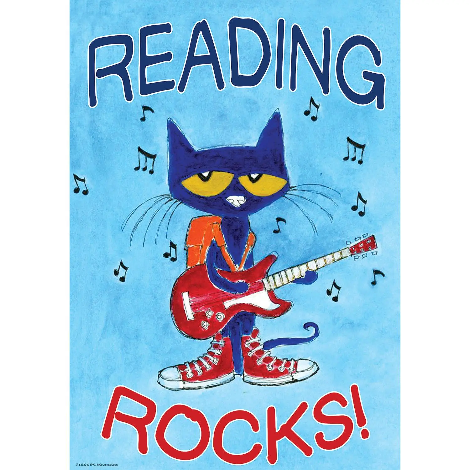 Pete The Cat Reading Rocks Positive Poster