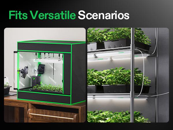 VIVOSUN T5 Grow Lights for Indoor Plants, 5000K Full Spectrum 24W/48W/60W/120W, 1FT/2FT LED Plant Light Strip for Seed Starting, Greenhouse, Hydroponics, SGS Compatible, Linkable