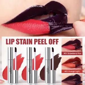 Vegan Waterproof Lip Stain Peel Off All Day & Night Highly Pigmented Natural Color Lip Gloss for Women Girls Makeup Christmas Valentine's Day Gift - Cosmetic