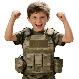 Little Warrior Kids Tactical Vest Lightweight Durable Camouflage Multi-Pocket Adjustable Fit Ages 6-12 Breathable Mesh Lining for Outdoor Play Combat Simulation Compression Shirts Athletic Techwear compression shirt women workout tops oversized gym shirts