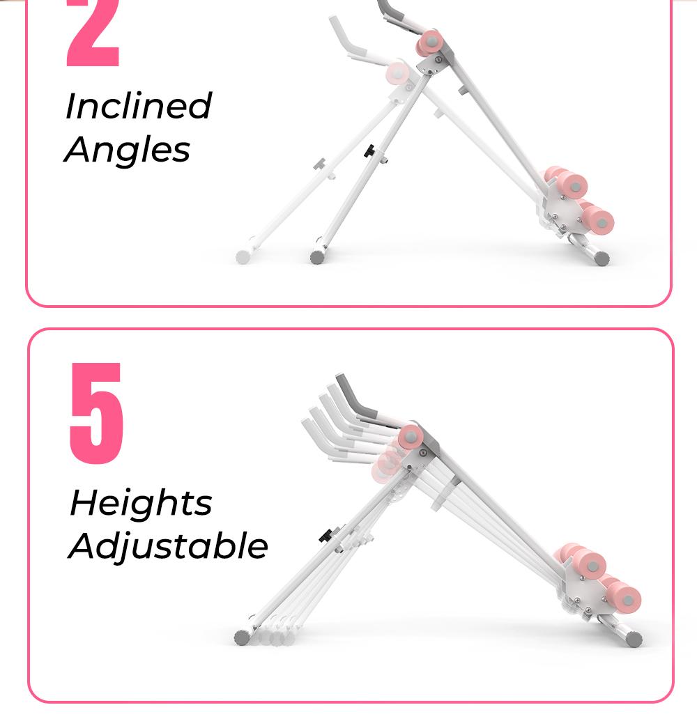 RELIFE SPORTS Foldable Adjustable Ab Trainer with LCD Monitor 5-Level Height 440LBS Capacity Home Gym Equipment for Women Ideal New Year Gift