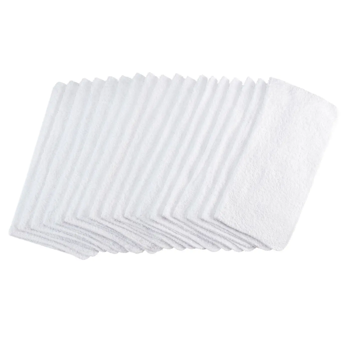 Unisex 18-Pack White Cotton Washcloths Bundle Pack - Absorbent, Machine Washable Towels for Bathroom Facial Cleansing & Skin Care