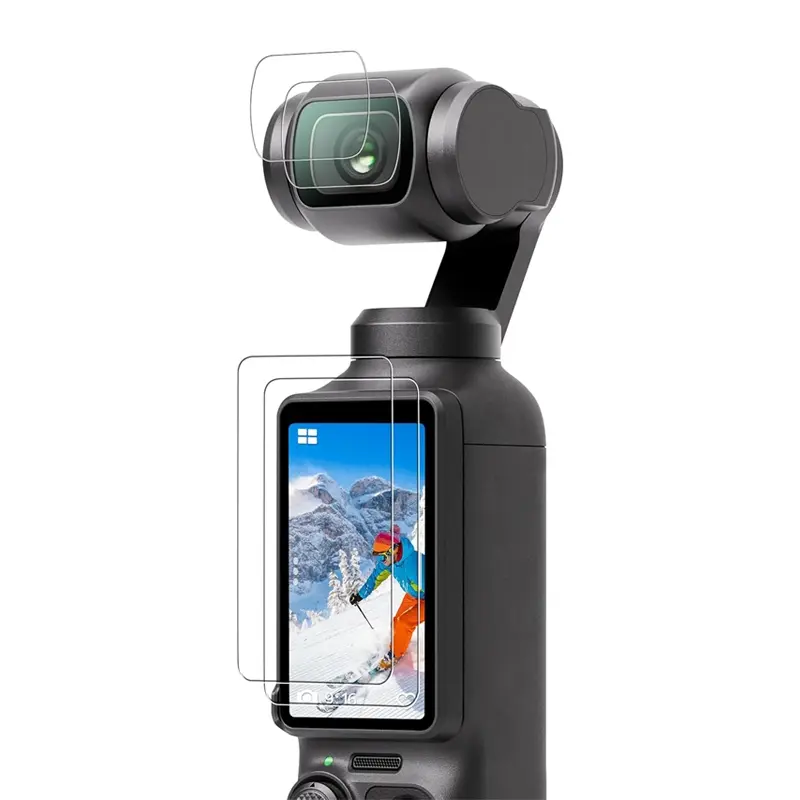 Tempered Glass Screen Protector for DJI Osmo Pocket 3, 9H Hardness Ultra-Clear High Light Transmittance Scratch-Resistant Lens and LCD 0.28mm Film Guard, Touch-Sensitive Easy Installation, Pocket 3 Accessories Protection