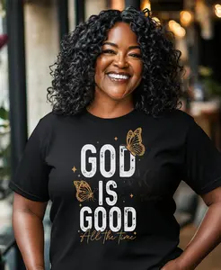 Butterfly Inspirational Tee, God is Good Shirt, Faith Apparel, Christian Gift, Women's Christian Shirt, Plus Size Shirt