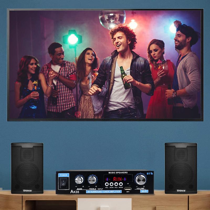 2*30W Digital HIFI Power Amplifier Bluetooth 5.0 USB FM TF Card Stereo Home Car Audio AMP with Remote Control US Plug