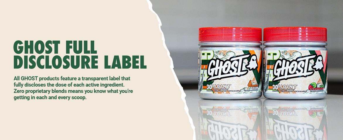 GHOST Joint Supplement (30 Servings) - Daily Joint Maintenance Supplement for Men & Women - Glucosamine HCL, Chondroitin Sulfate & Curcumin - Cartilage, Bones & Joint Support Healthcare Dietary