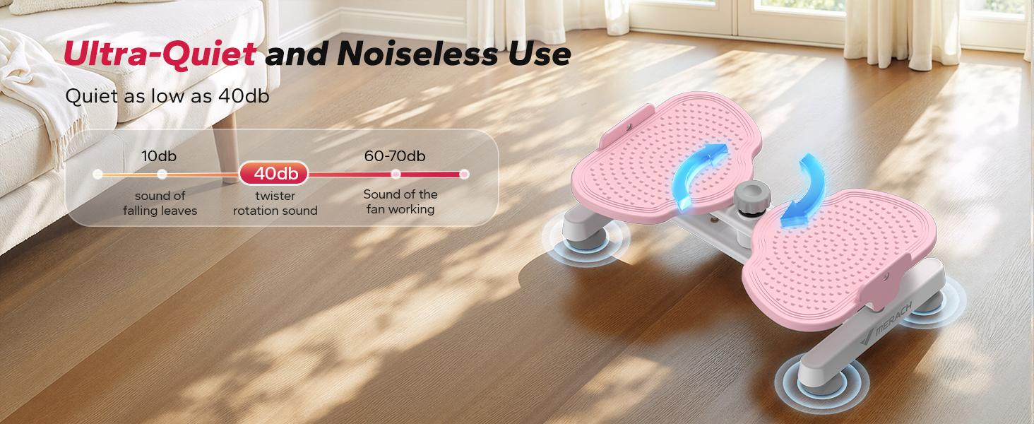 Merach Waist Twist Machine Toned Abs Waist Twister Can Stand with Feet Apart Double Non-slip No Noise Use Exercise Equipment Abdominal Roller Workout