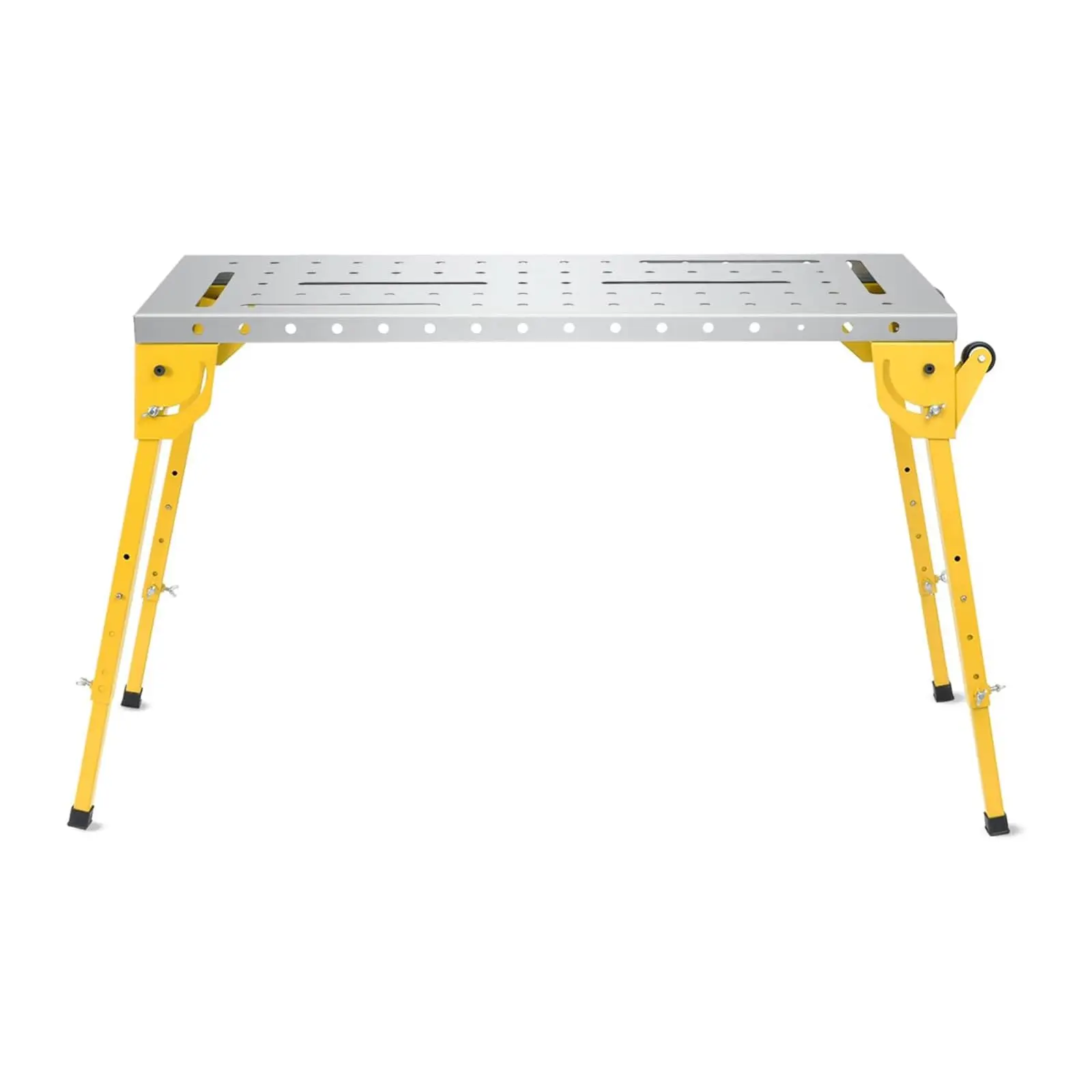 GARVEE Heavy Duty Metal Folding Workbench - 46x18in, 1000lb Weight Capacity, Portable on Wheels, 3 Adjustable Tilt Angles, 1.1x22in Slots, Stable Surface, Quick 10-Min Assembly for Shop, Home Workshop