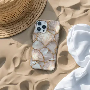 Stained Glass Seashell Phone Case Faux Mosaic Coquette Coastal Cover For Iphone 16 15 14 13 12 Pro Max Samsung S23 S24 S25 Google Pixel Ultra Slim Minimal Case