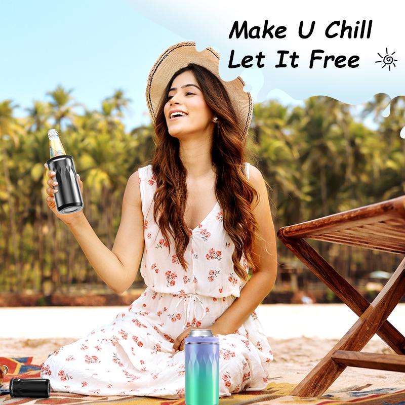 [Meoky]12oz Slim Can Cooler,Vacuum Insulated Stainless Steel,Portable for Different Can Heights，Universal 12-16oz Cans, Keep 12 Hours Cold，Camping、Travel、Parties
