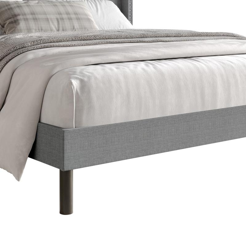 Favorer Cicero Tufted Upholstered Wingback Panel Bed, Box Spring Require, Comfortable and Stylish Design King Size Four Sturdy Legs