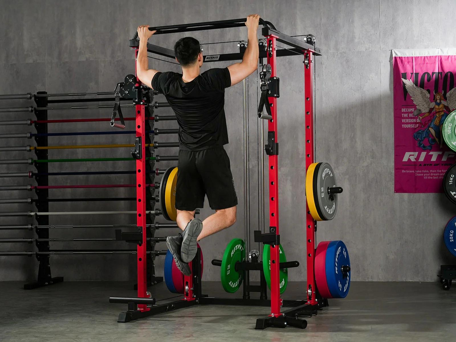 RitFit P3 Power Cage 1200lbs with Smooth Cable System & Aluminum Pulleys Multifunctional Workout Station Home Exercise Machine RitFit P3 Power Cage 1200lbs with Smooth Cable System & Aluminum Pulleys Multifunctional Workout Station Home Exercise Machine