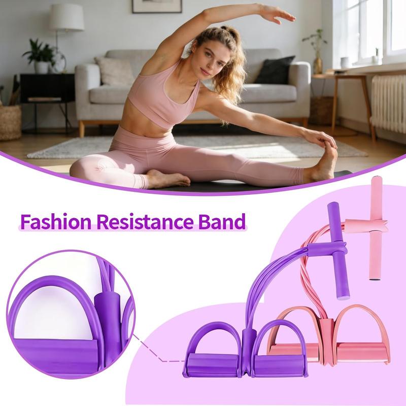 Fashion Puller Exercise, 8 Tube Pedal Resistance Device,  Adjustable Pedal Resistance Device Pedal Resistance Band with Handle Home Gym Strength Training Equipment for Women leg stretch rope exercise