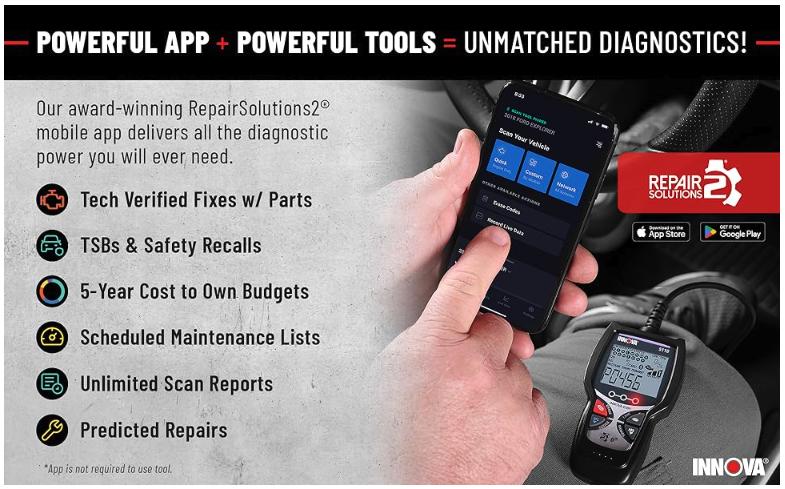 INNOVA 5110 OBD2 Scanner with ABS, Smog Check & Check Engine Light Reset Diagnostic Tool