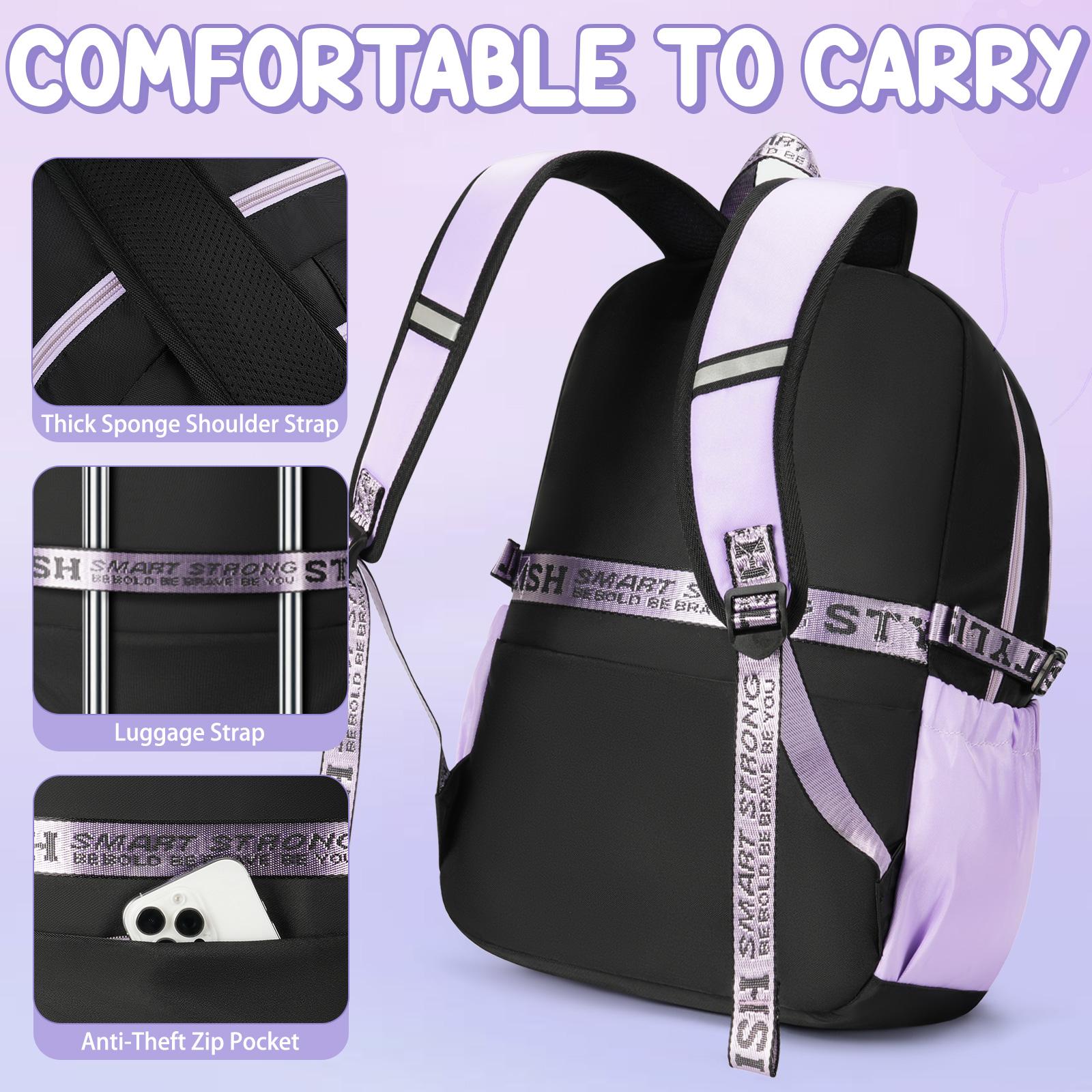 Fimibuke Waterproof 3 PCS Backpack Set with Lunch Bag & Pencil Case – Lightweight School Bag Bookbag for Girls and Boys , Ideal for Elementary Middle High School Students dealsforyoudays