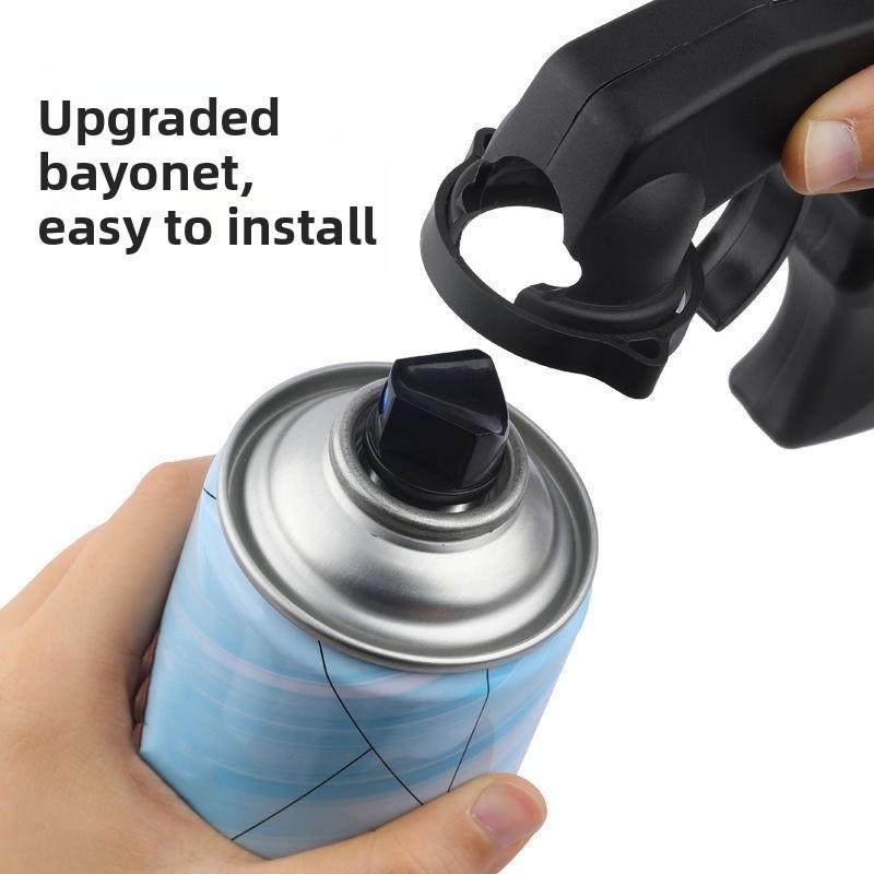 Clip-on bayonet design for aerosol spray cans