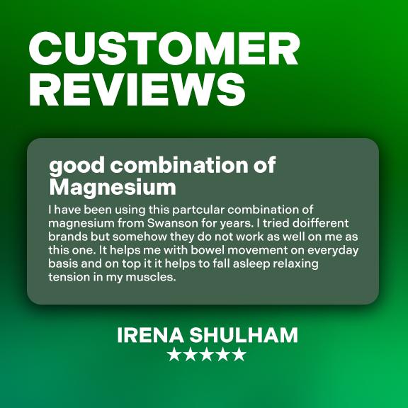 Swanson Triple Magnesium Complex 400 mg 100 Vegan Capsules for Muscle Bone Health & Cardiovascular Support US Made