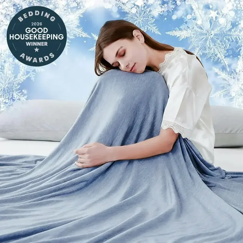 Elegear Arc-Chill 3.0 Dual-Sided Cooling Blanket for Hot Sleepers, Body Heat-Absorbing, Lightweight, Breathable, Soft, Machine Washable, OEKO-TEX Certified Queen/King SIze Bedding Throw Gift All season balnkets