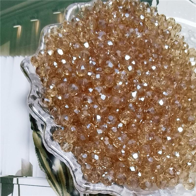 【C003】DIY 6mm   flat crystal faceted glass beads Porcelain beads bracelet kit jewelry making