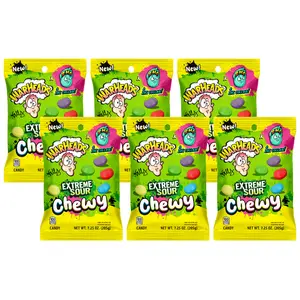 WARHEADS X ZHC EXTREME SOUR CHEWY - 7.25oz Peg Bag 6 Pack WARHEADS X ZHC EXTREME SOUR CHEWY - 7.25oz Peg Bag 6 Pack