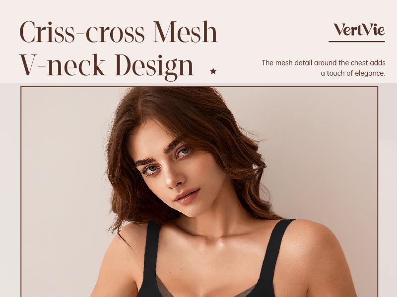 Vertvie Jelly Bra Cross Lace Seamless Comfort Wireless Bras Support All-Day Confidence Push Up Full Coverage Everyday Bras