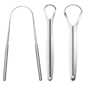 3 PCS Metal Tongue Scraper Set for Adults Stainless Steel Portable Oral Hygiene Tool Easy Carry & Store Durable
