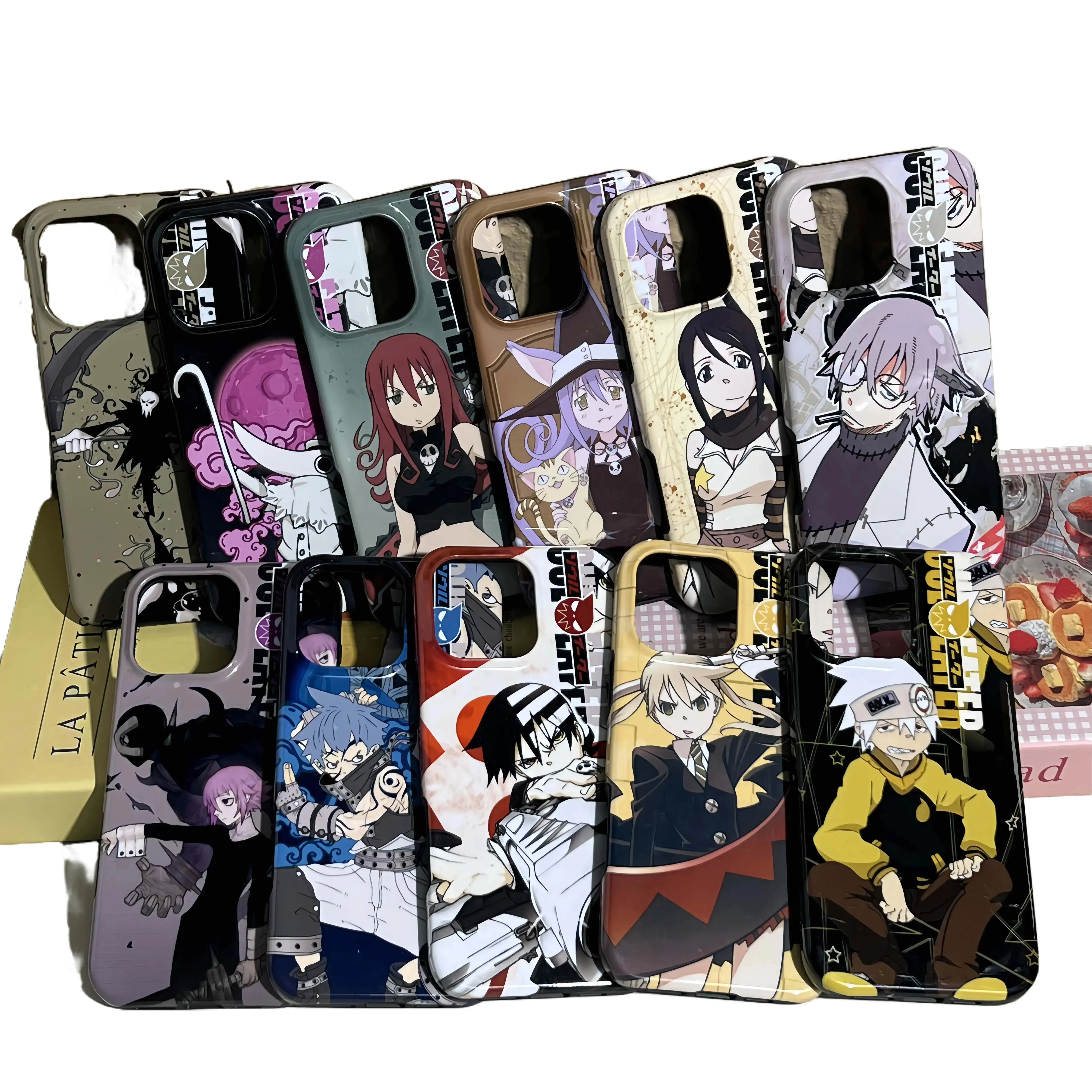 Soul Eater Anime Manga Phone Case - Casing with Protection for iPhone 12-17 Pro Max Plus, Accessories Featuring Evans, Crona, Maka Albarn, Black Star, Tsubaki, Death the Kid Vintage Special Cover, Smartphone