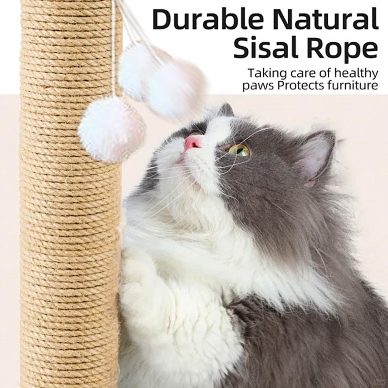 Yellow Cactus Cat Tree Sturdy Cat Scratching Post Climbing Frame for Kitten Adult Cat