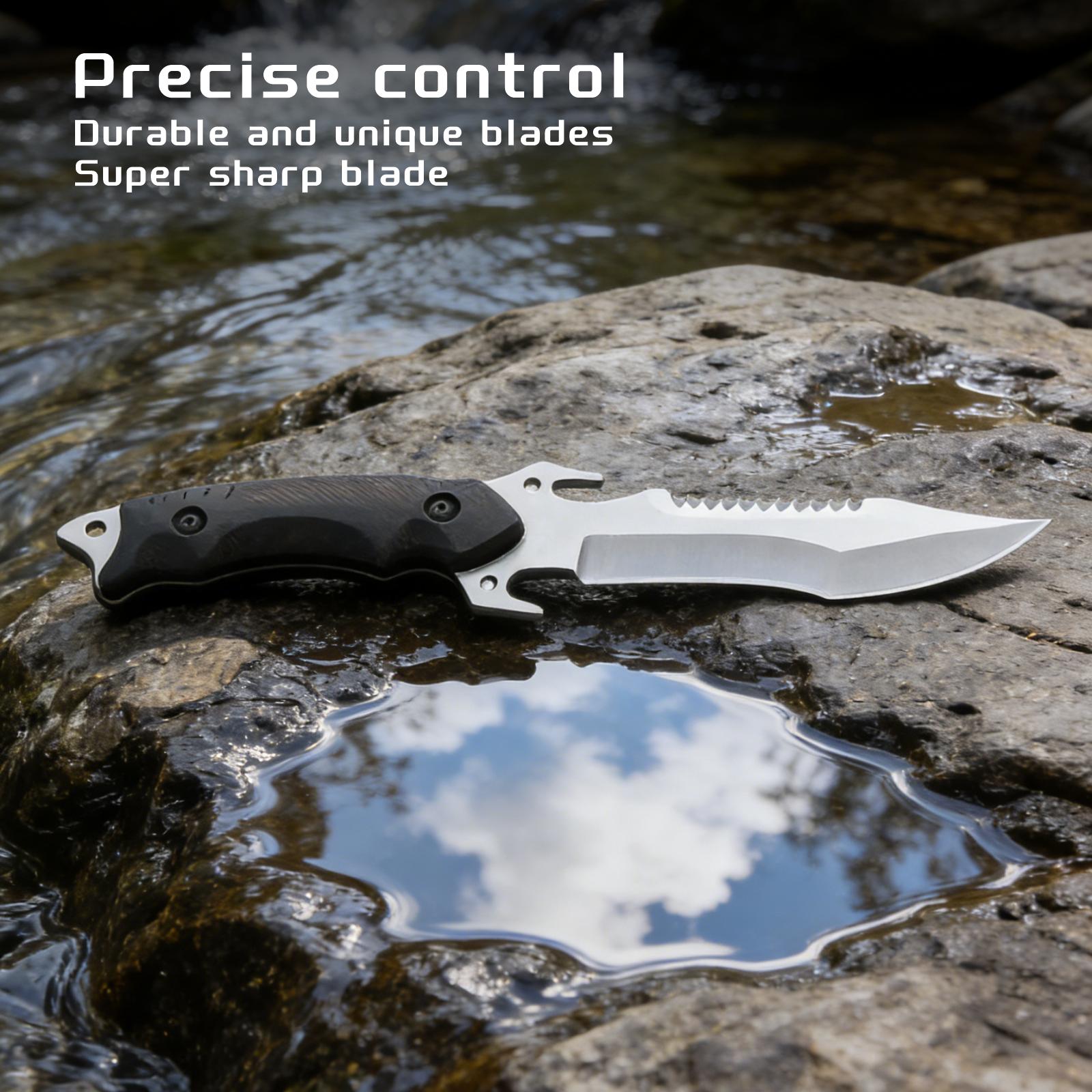 10-Inch Forged Camping Knife (with Sheath) – Stainless Steel Boning & Butcher Knife, Multipurpose Meat-Cutting Knife for Kitchen, Camping & Outdoor BBQ