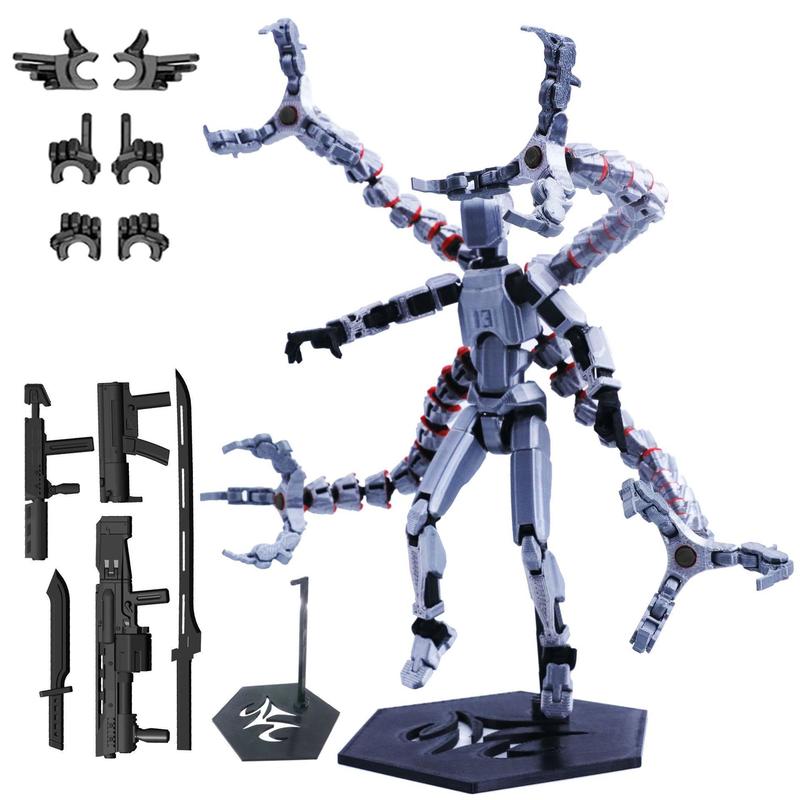 T13 Action Figure (Assembly Completed) Titan 13 Dummy 13 Figure Robot 13 Figure 3D Printed Articulated Multi-Jointed Movable Robot Model