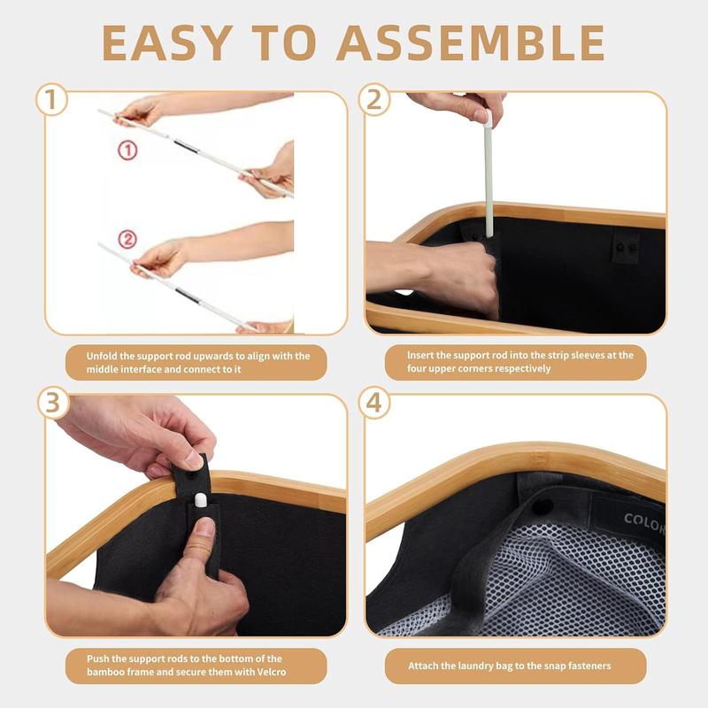 Extra Large 160L Laundry Hamper with Lid | 3-Section, Sturdy Handle | Home Dirty Clothes Organizer