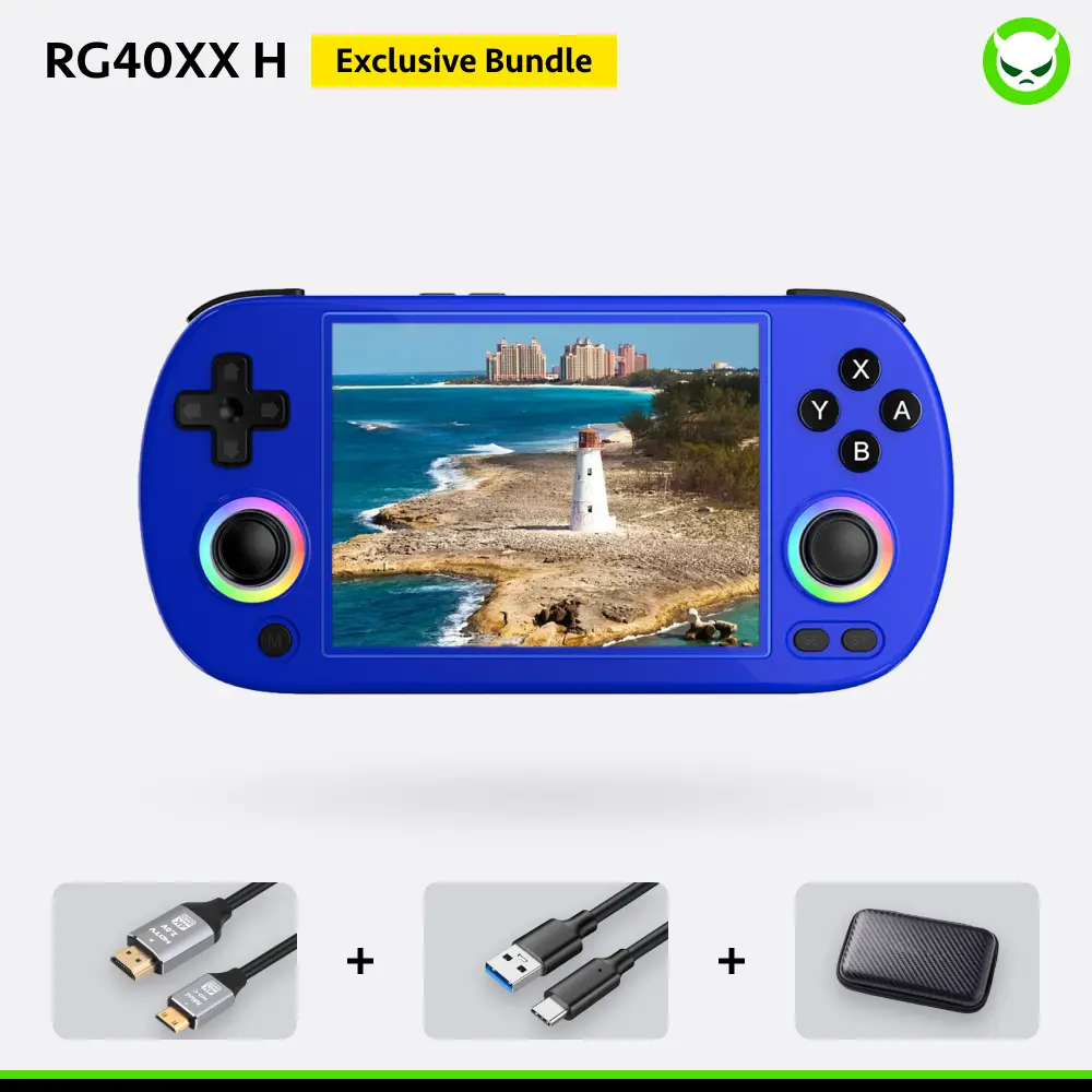Anbernic RG40XX H【Buy 1 Get 1 4K HDMI Cable+1 Fancy Case+1 Type-C Cable】4.0 IPS Screen Linux 64-bit-H700 Quad-core ARM Cortex-A53 1.5GHz Frequency- core 3200mAh 5G WiFi Bluetooth Ready to Use