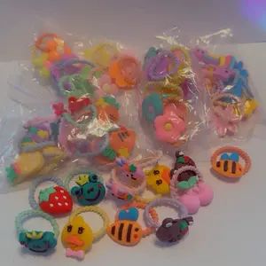 Kids fun flower, fruit, pattern scrunchies 30pcs