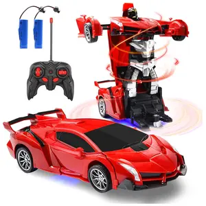 Transforming Robot RC Car - 360° Rotating Drift One-Button Deformation, Ideal Kids Party Favors Birthday Gifts for Boys Girls Toddlers