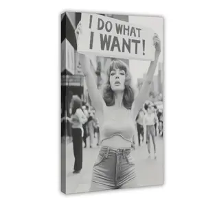 I Do What I Want to Do Wall Art Retro Feminist Protest Poster Printing Black And White Print Girl Power Art Feminist Print Retro Wall Decoration
