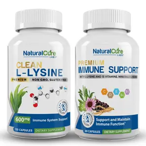 2 Bottle Combo : Clean L-Lysine & Premium Immune Support - Trusted Support for Energy, Immunity, and Recovery