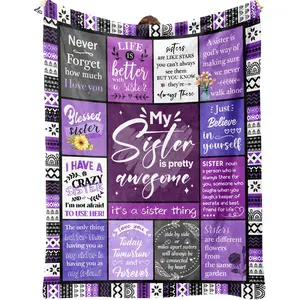 Sister Gifts Blanket, Happy Birthday Gifts for Sister, Unique Gift for My Dear Sis on Mothers Day Christmas - Soft Throw  flannel  Blanket
