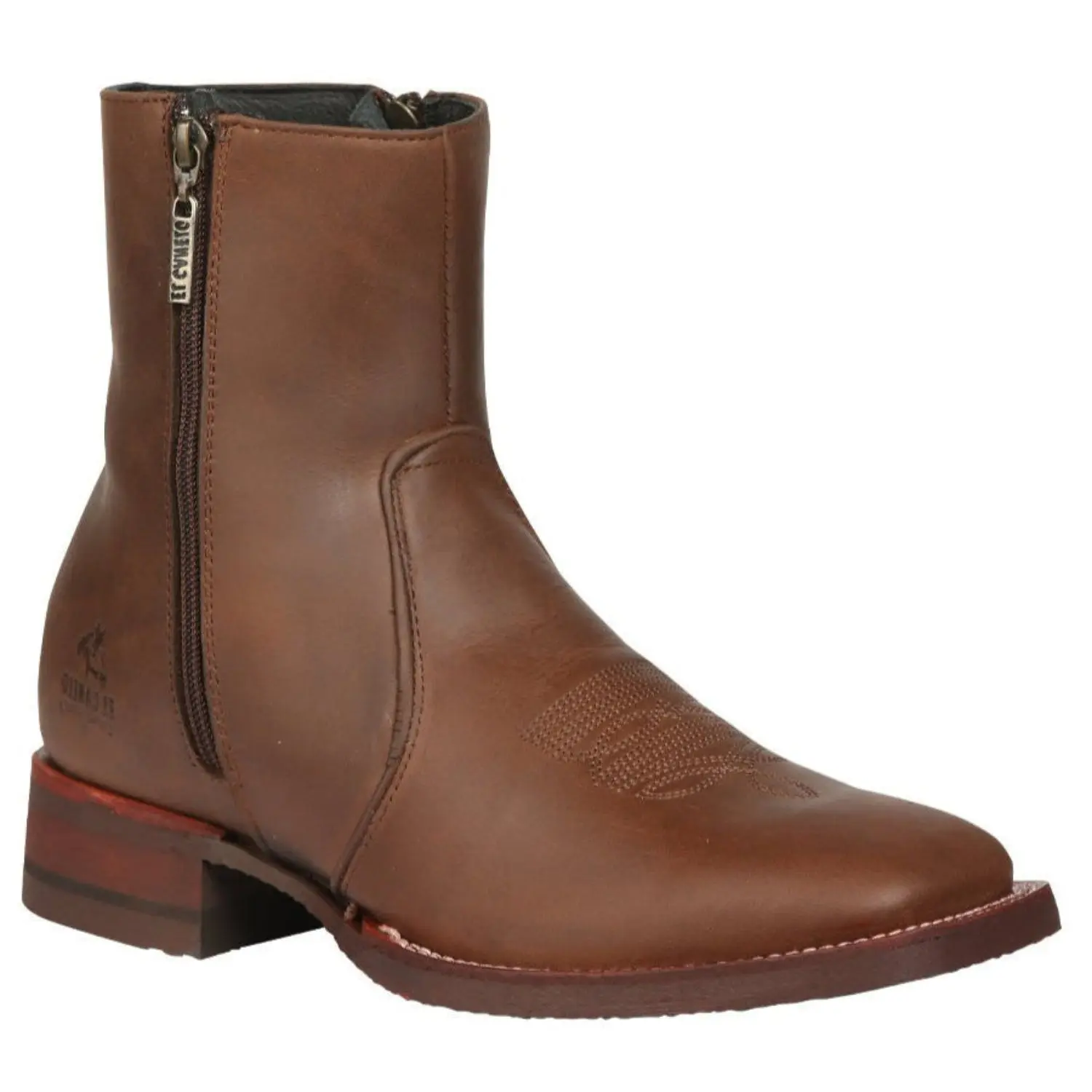 Botas Cortas de Piel Original Punta Cuadrada Color Cafe - El Canelo