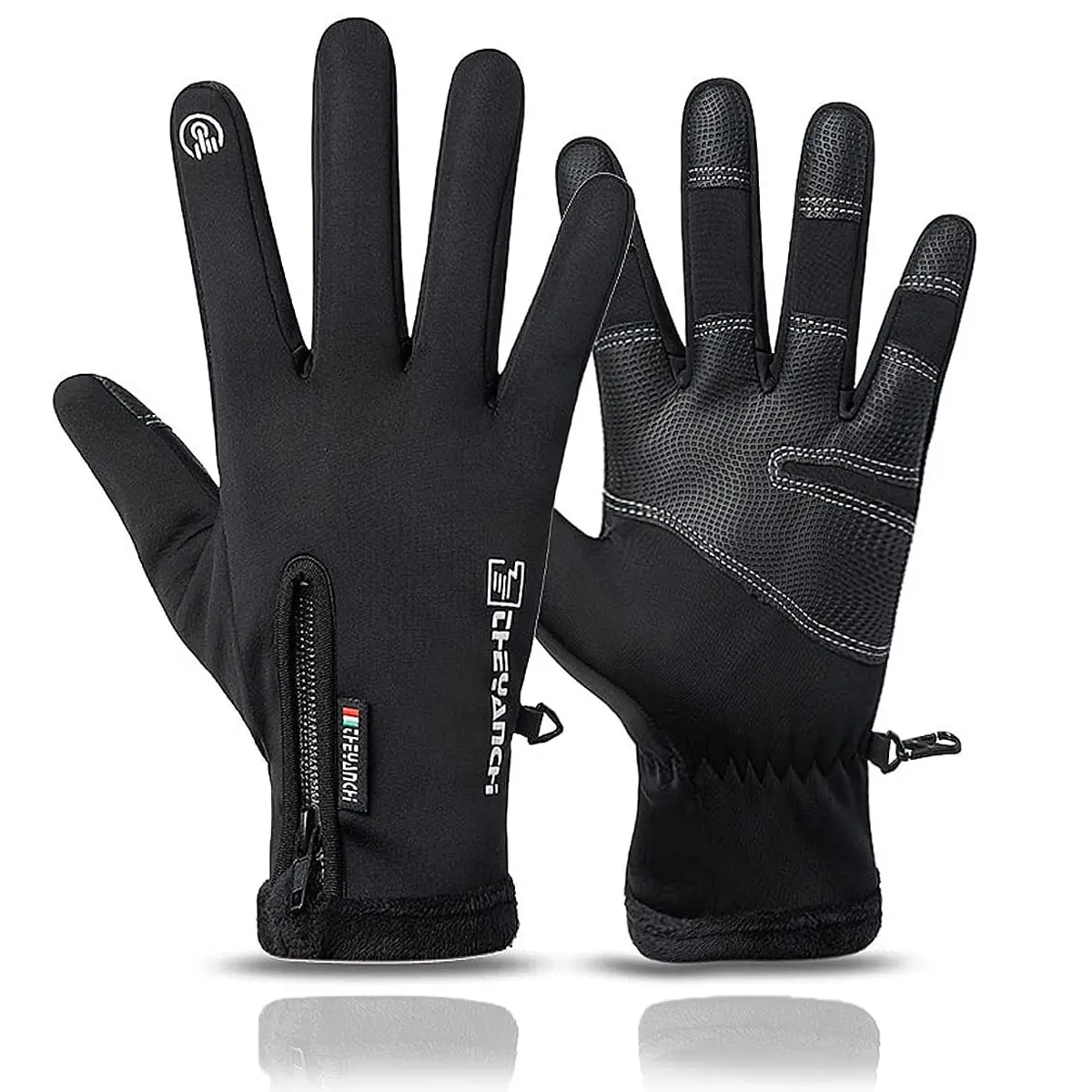 Men Winter Warm Touchscreen Gloves, Windproof & Waterproof Thermal Cold Weather Handwear with lightweight flexible fingertips, multi-purpose outdoor gloves suitable for driving, cycling, running, hiking, climbing, biking and daily office & outdoor work